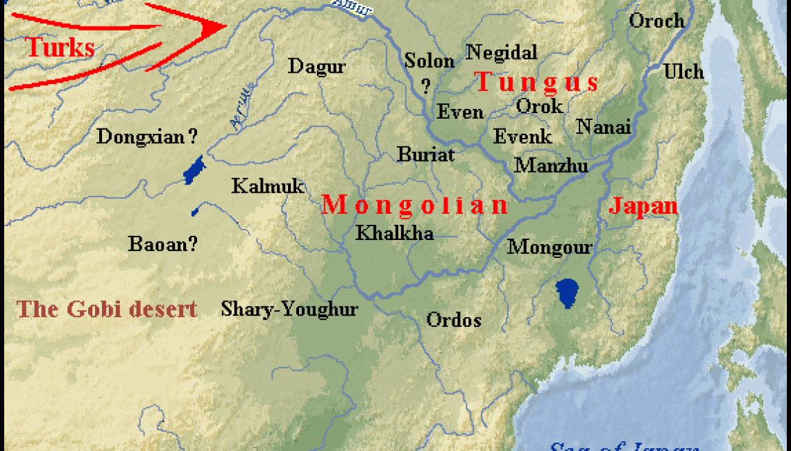 Japanese, Korean, Tungusic, Mongolic and Turkic Map